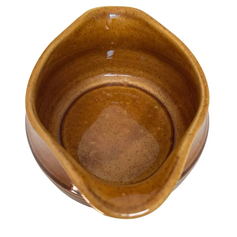 Vintage Sierra  Stoneware Gravy Boat Harvest Gold Ribbed Double Spout Sheffield